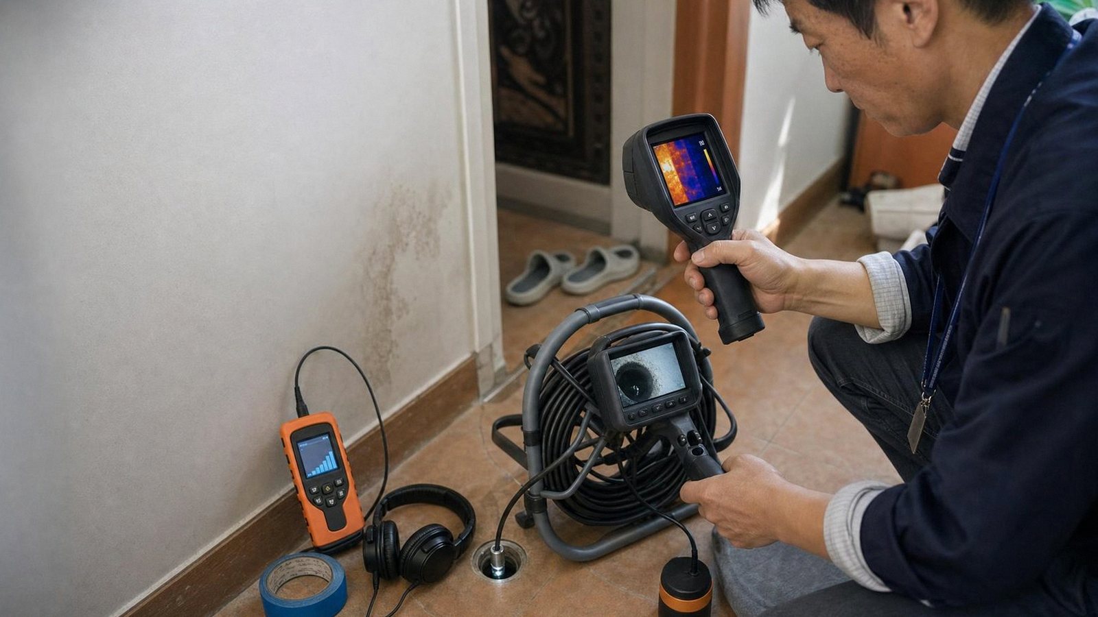 송현동 누수탐지 현장 작업