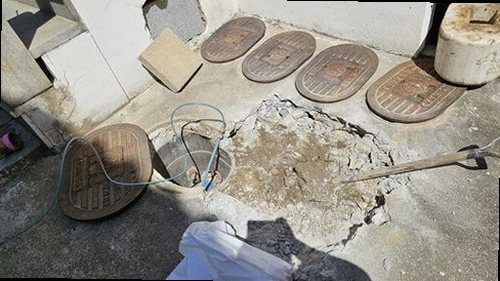 하남 누수탐지 열화상 카메라와 청음탐지기로 누수 위치를 확인하는 모습