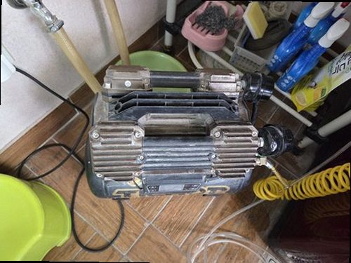 오산 누수탐지 배관 공압검사와 청음탐지를 진행하는 현장 장비