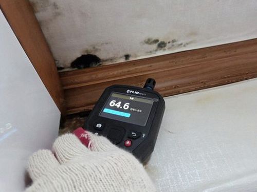 순화동 누수탐지 안방 벽면 얼룩 점검 후 건조된 벽체 상태