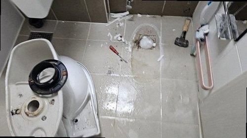 일산동구 누수탐지 아파트 내부 급수 및 난방 배관 구조를 설명하는 단면도