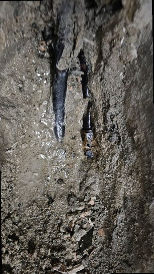 남동구 누수탐지 천장에 나타난 누수 얼룩과 수분 측정기 점검 모습
