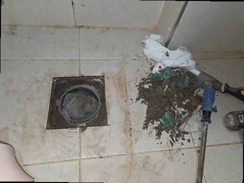 건물 내부 수도관과 난방관의 배관 구조를 보여주는 단면도